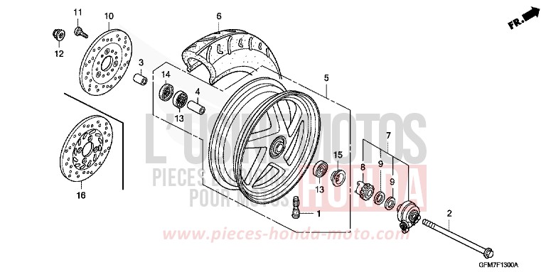 ROUE AVANT de NHX 110 Lead CANDY LUCID RED (R264) de 2010